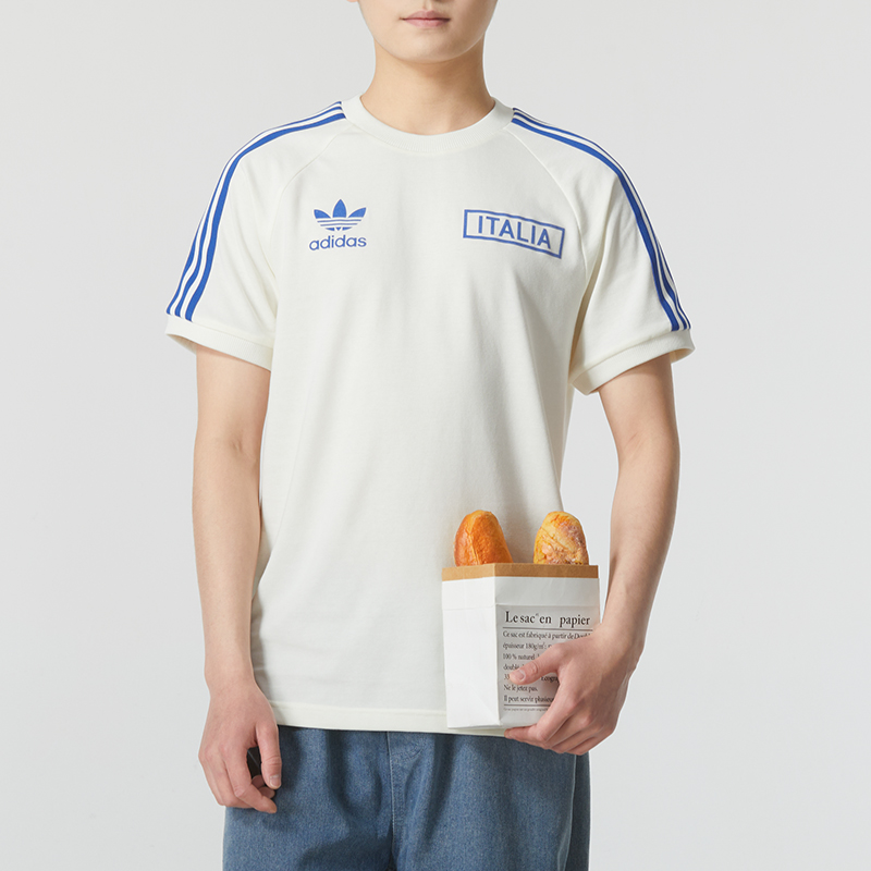 Adidas阿迪达斯三叶草男装2024夏季新款休闲印花短袖T恤HK2890