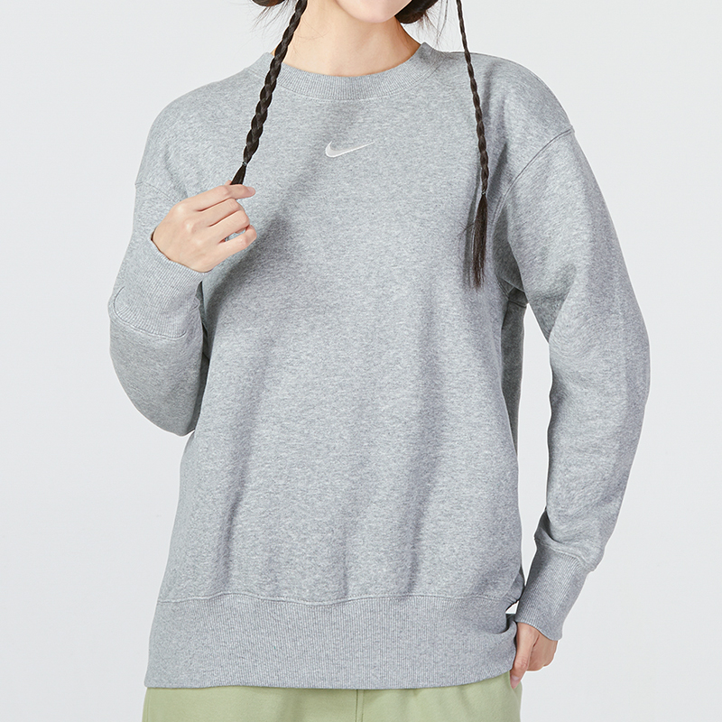 Nike耐克女装2023冬季新款加绒保暖卫衣运动休闲圆领套头衫DQ5734