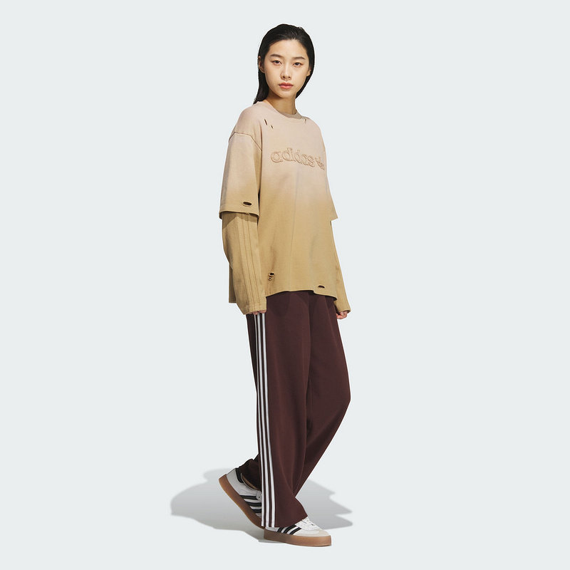 Adidas阿迪达斯三叶草女装2025冬季新款2IN1 TEE LS长袖T恤KS8496,淘宝优惠券,粉丝福利购,淘宝优惠卷