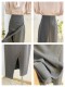 Mid-length irregular temperament A-line slit skirt