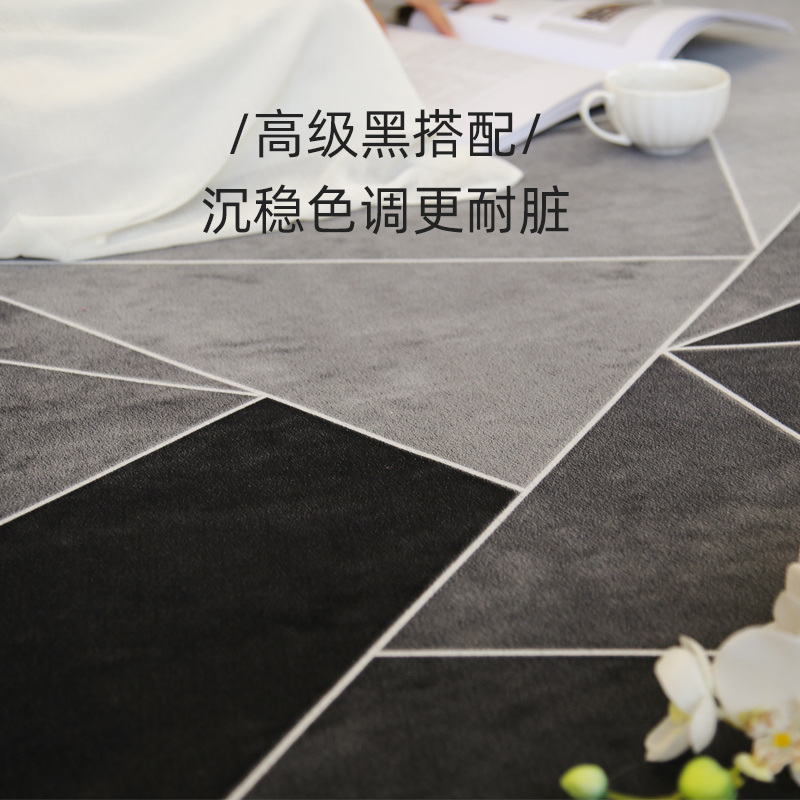 现代简约客厅2022新款沙发茶几毯 银锦地毯