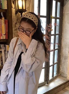城市度假~拉菲草镂空发箍女洗脸极简约发卡韩系高级头箍发饰头饰