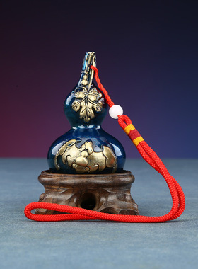 彩铜双钱葫芦家居装饰品福禄摆设客厅办公室工艺品把玩摆件