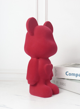 现代暴力熊创意摆件客厅玄关网红奶会所装饰品样板房卡通植绒公仔