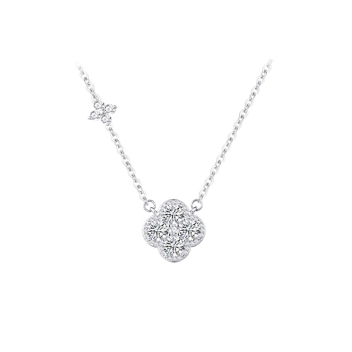 POMU/闪耀四叶草S925纯银项链轻奢高级小众锁骨链送闺蜜女友礼物 - 图3