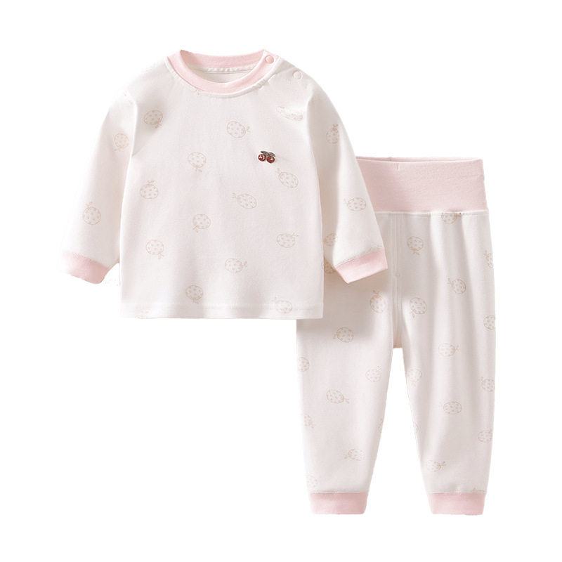 Baby split set autumn long-sleeved home clothes high waist protection underwear autumn clothes autumn pants cotton baby pajamas