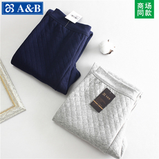 Кальсоны ab秋裤男士纯棉保暖三层加厚加大宽松中老年高腰秋冬优质棉打底裤 &