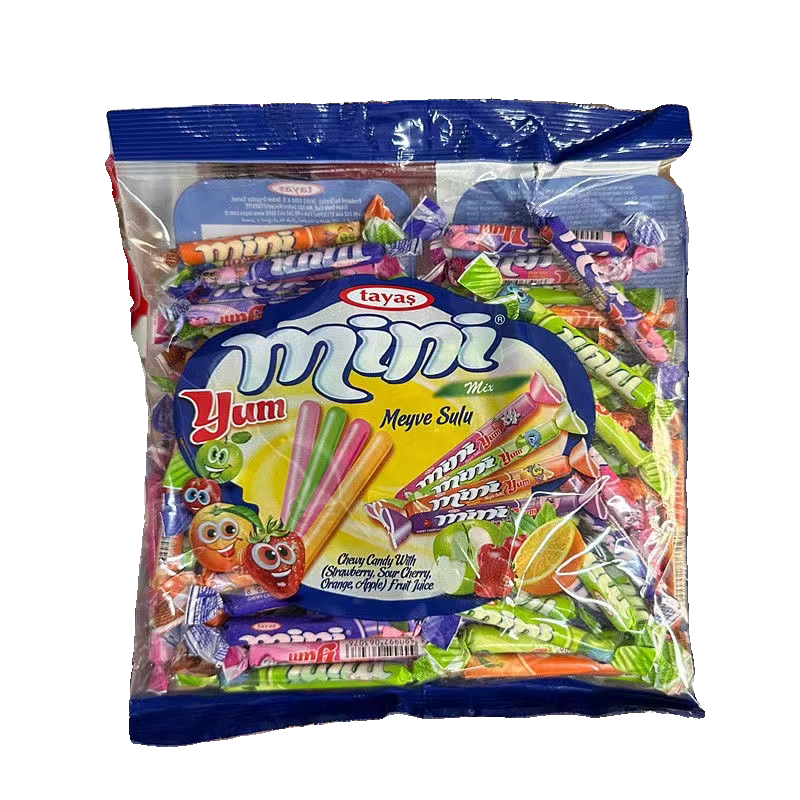 土耳其奶条糖原装进口tayas迷你奶条果汁糖果草莓樱桃苹果橙零食 - 图3