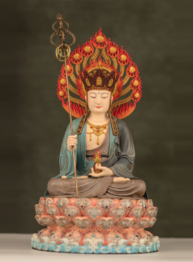 铜精工娑婆三圣佛像供奉摆件