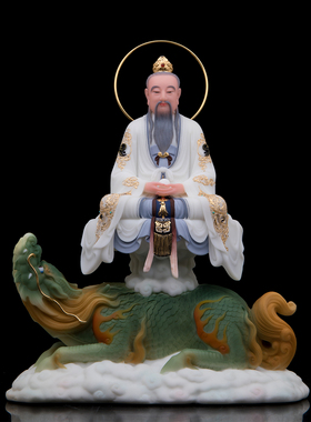 家用供奉三清道祖摆件石材