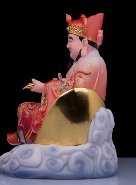 玉石粉中式客厅办公室财神神像