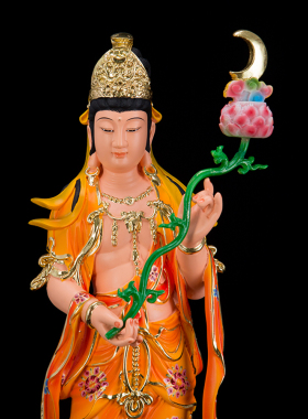 树脂祝福加油东方三圣佛像摆件