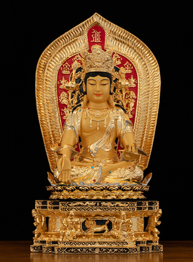 黄铜鎏金五方文殊菩萨佛像