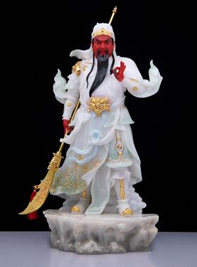 汉白玉武财神关公神像佛家摆件