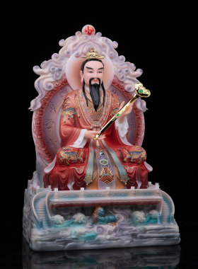 汉白玉三清祖师神像摆件
