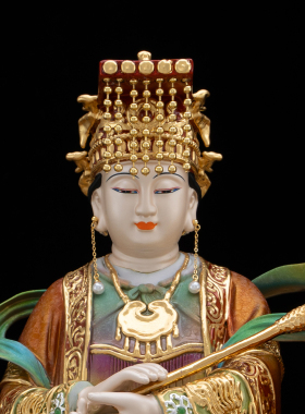 湄洲岛妈祖铜彩绘供奉摆件