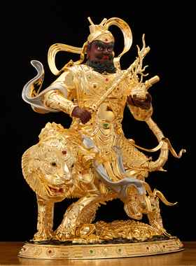 黄铜招财家用武财神赵公明摆件