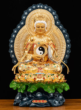 鎏金无生老母中式摆件黄铜