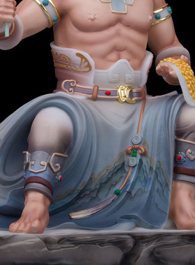 神农大帝神像汉白玉摆件