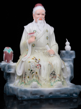 汉白玉药王爷神像坐山药神药