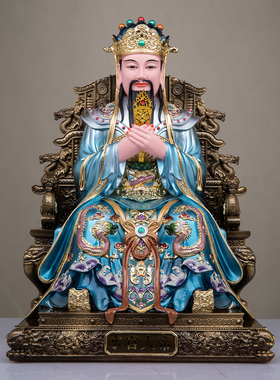树脂铜彩三官大帝神像摆件