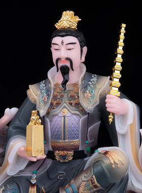 汉白玉彩绘家用雷声普化天尊神像