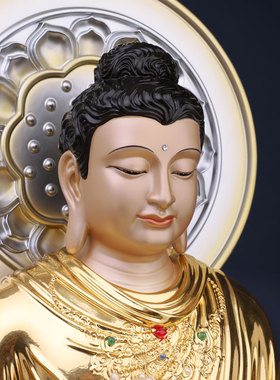 铜中式家用办公室三宝佛神像