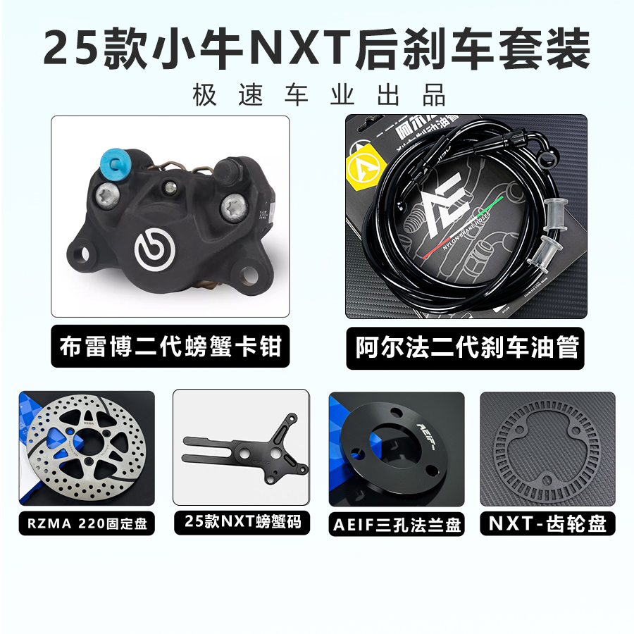 Brembo布雷博三代螃蟹卡钳适用25款小牛NXT前后刹车改装水鸟对四 - 图0