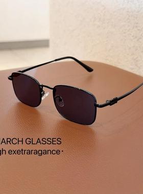 复古金属细边小方框欧美太阳镜女方圆脸显瘦高级感度假海边墨镜潮