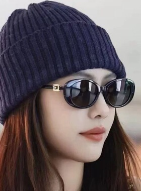 2025新款倪妮蔡文静同款偏光太阳眼镜女高级感百搭椭圆框猫眼墨镜