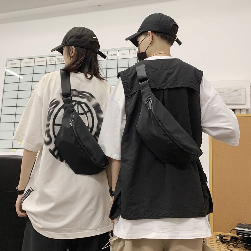 日系潮流胸包男个性斜挎包女百搭ins潮牌街头休闲腰包运动单肩包,淘宝优惠券,粉丝福利购,淘宝优惠卷