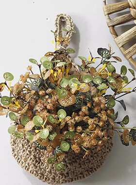 ins手工棉绳编织墙挂装饰遮丑收纳袋壁挂蔬菜绿植水果篮壁饰北欧