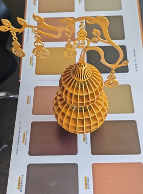 福禄双全招财进宝3D立体激光切割金属葫芦多色可选家中摆件包邮