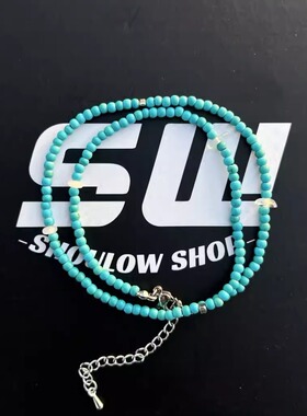 SHOULOW | 绿松石人工双层手链vintage复古蓝色串珠男女配饰轻奢