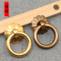 Chinese imitation antique pure copper cabinet door round traditional Chinese medicine cabinet minimalist ciro classy bronze ring drawer handle with handle copper pull ring