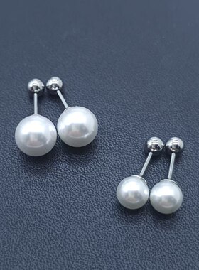 珍珠1对非明星同款不易变色6mm