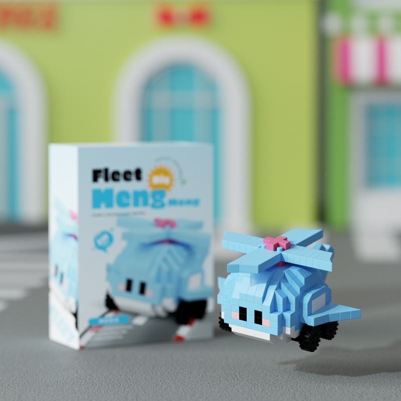 飞机坦克车积木熊猫积木微小颗粒拼装玩具拼图男女孩儿童生日礼物 - 图3