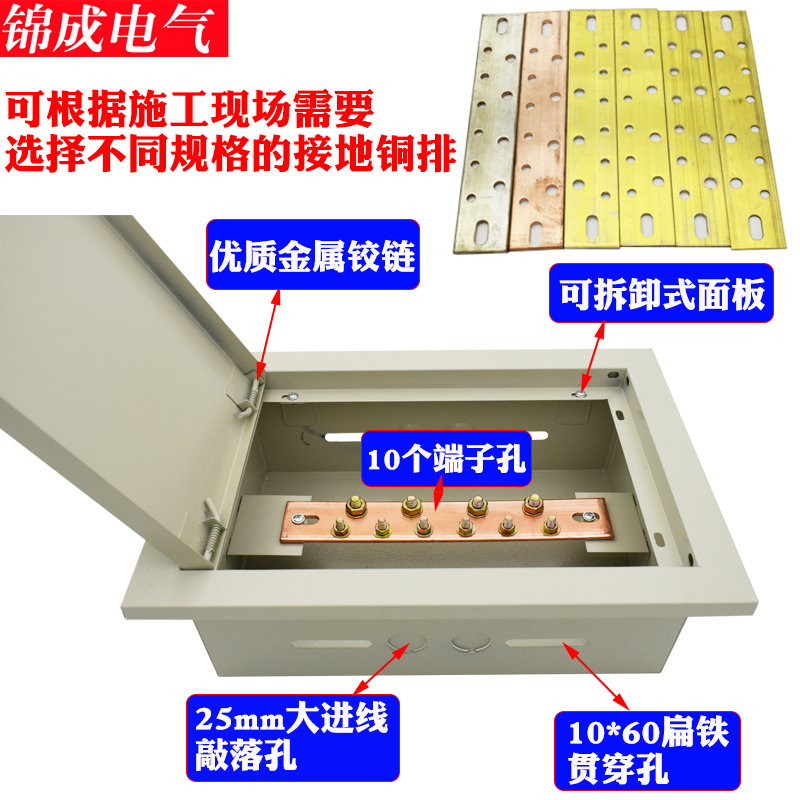 MEB总等电位暗装总等电位箱等电位联结端子箱防雷接地箱国标铜排