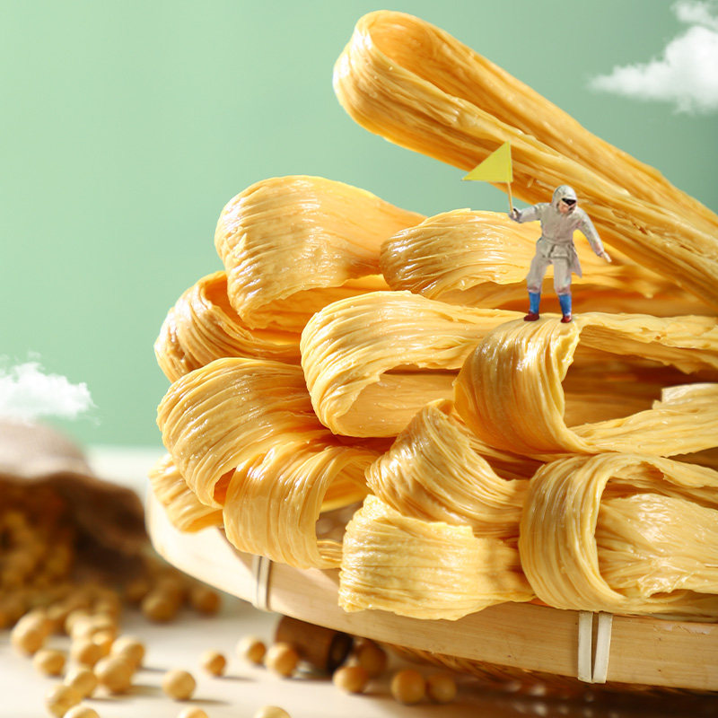 富昌腐竹豆制干货纯正手工非油炸豆皮黄豆制品腐竹官方旗舰店正品