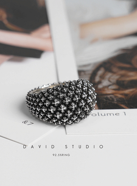 david尅罗心菱形防身情侣对戒