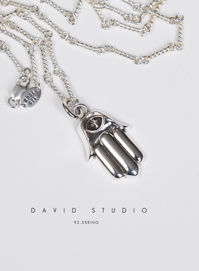 davids925纯银手掌ins项链