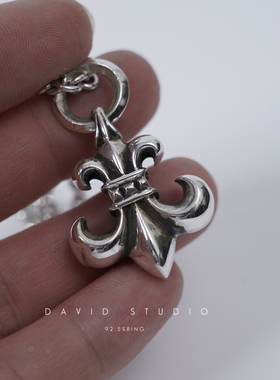 davidstudio925纯银吊坠童军花