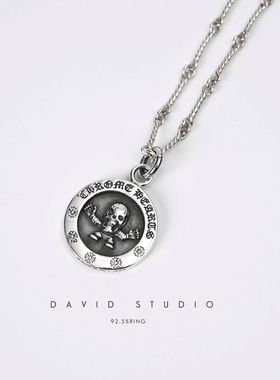 新款纯银圆珠项链男女同款吊坠