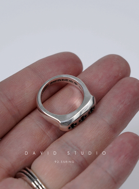 david纯银戒指情侣朋克925男女
