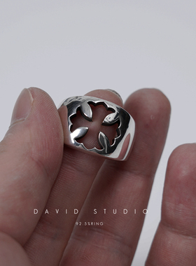 镂空Davidstudio纯银情侣朋克