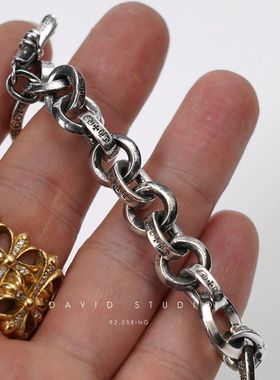 davidstudio925纯银十字架手链