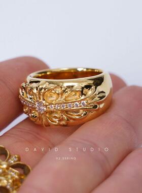 私人独家十字架情侣对戒真金真钻