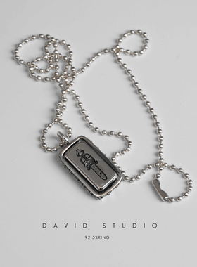 纯银925吊坠项链圆珠男女