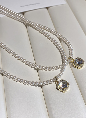 杨紫同款施家珍珠项链女款2025新款高级感轻奢小众独特女士锁骨链