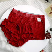 Transshipment dates Red Rabbit years Ben life underwear lovers one man and one woman Pure cotton Married Women Triangle Mens Flat Corner Pants